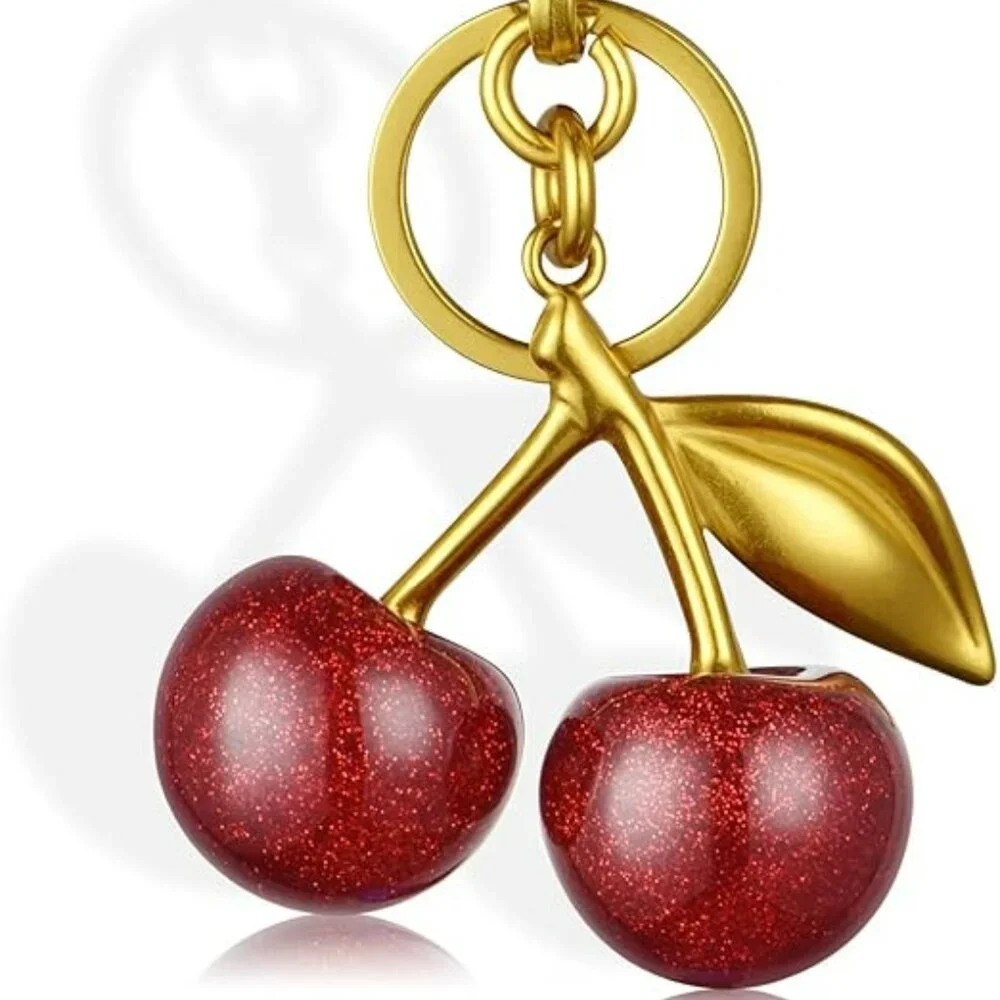 Red Cherries Keychain Purse‎ Bling